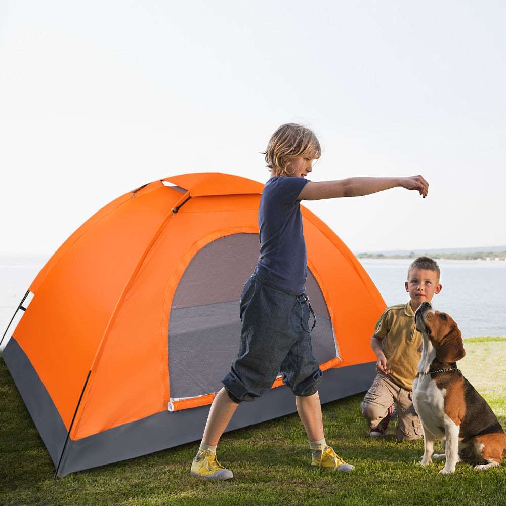 1-Person Lightweight Orange Camping Tent