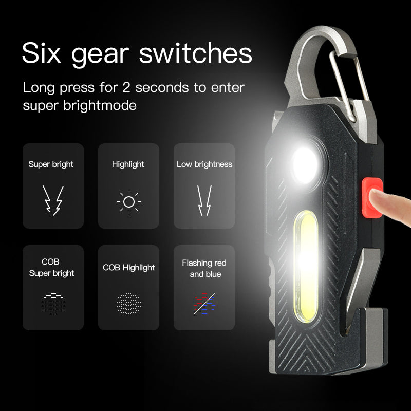 Multi-Tool LED Camping Light - 400LM Rechargeable Keychain Flashlight
