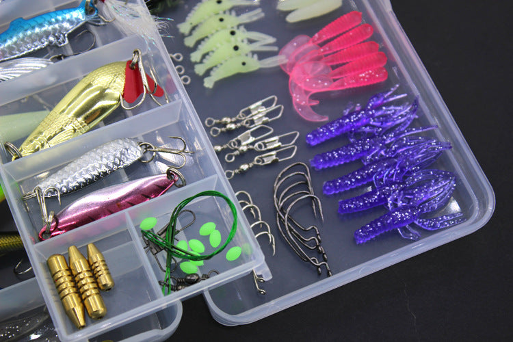 100pc Fishing Soft Bait Set - Sequined Lures