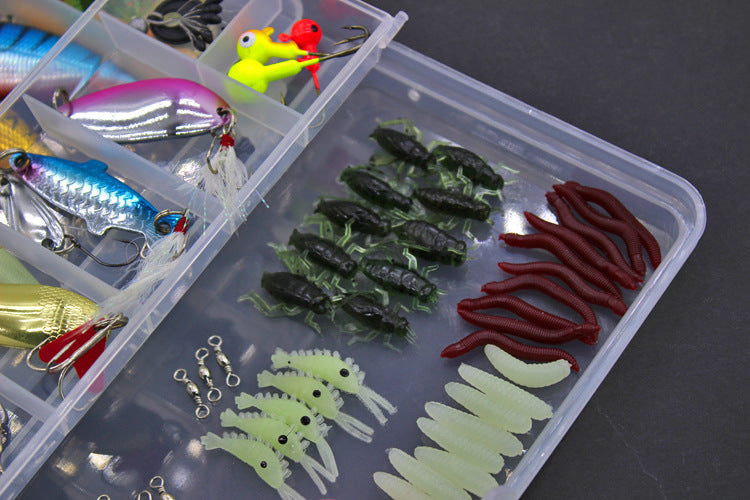 100pc Fishing Soft Bait Set - Sequined Lures