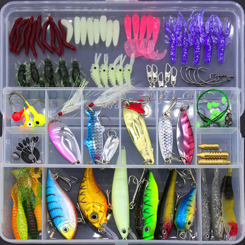 100pc Fishing Soft Bait Set - Sequined Lures