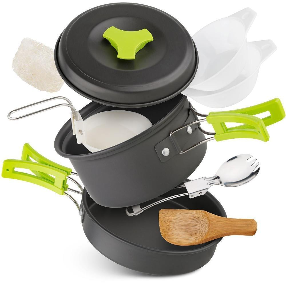 Camping Cookware Set - 1-2 Person Outdoor Cooking Kit