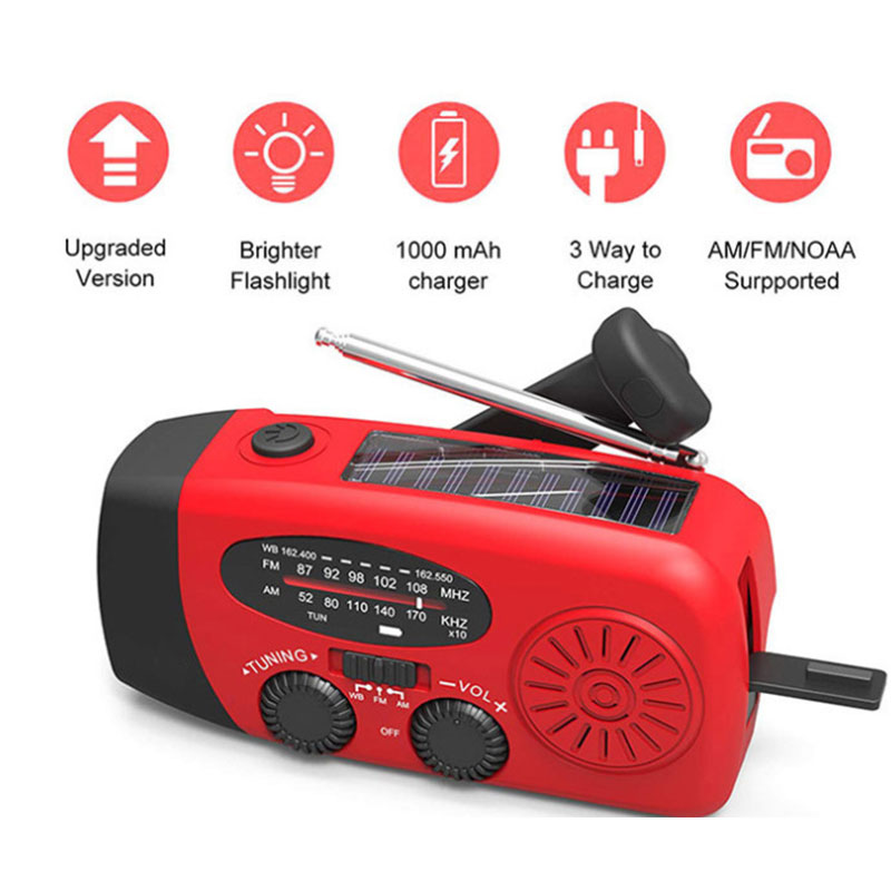Solar Hand Crank Emergency Radio with Flashlight