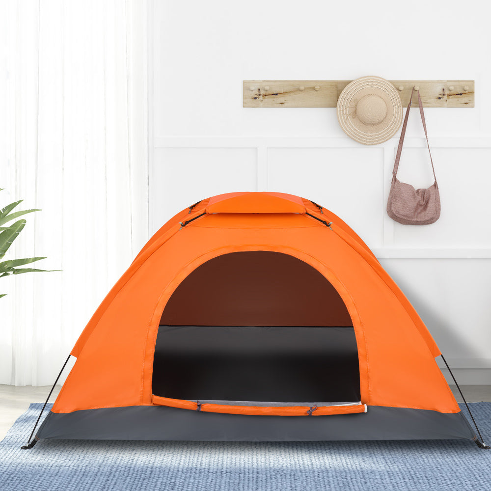 1-Person Lightweight Orange Camping Tent