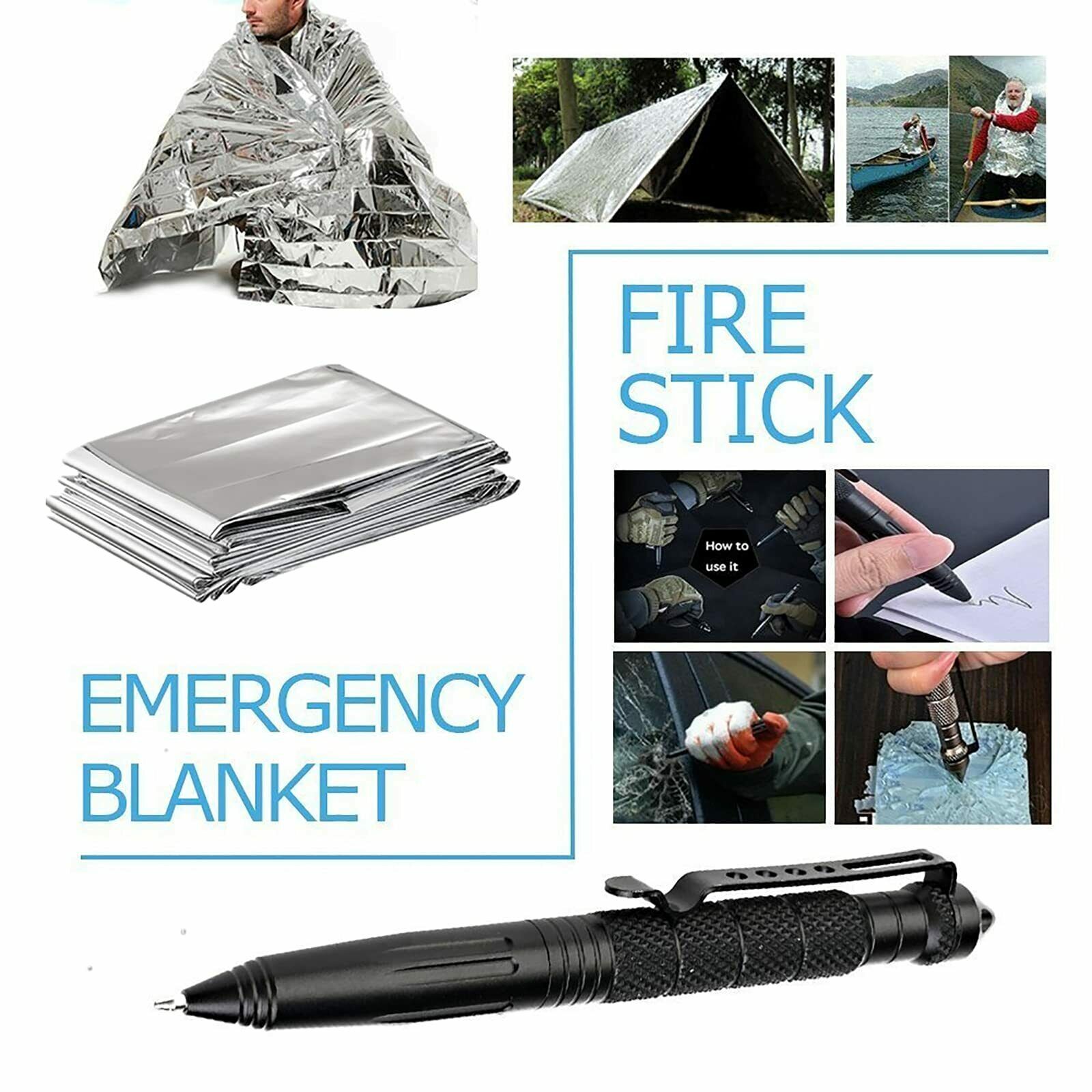 14-in-1 Emergency Survival Kit for Camping & Hiking