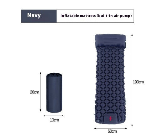 Inflatable Sleeping Pad - Lightweight Camping Mat with Built-In Pillow