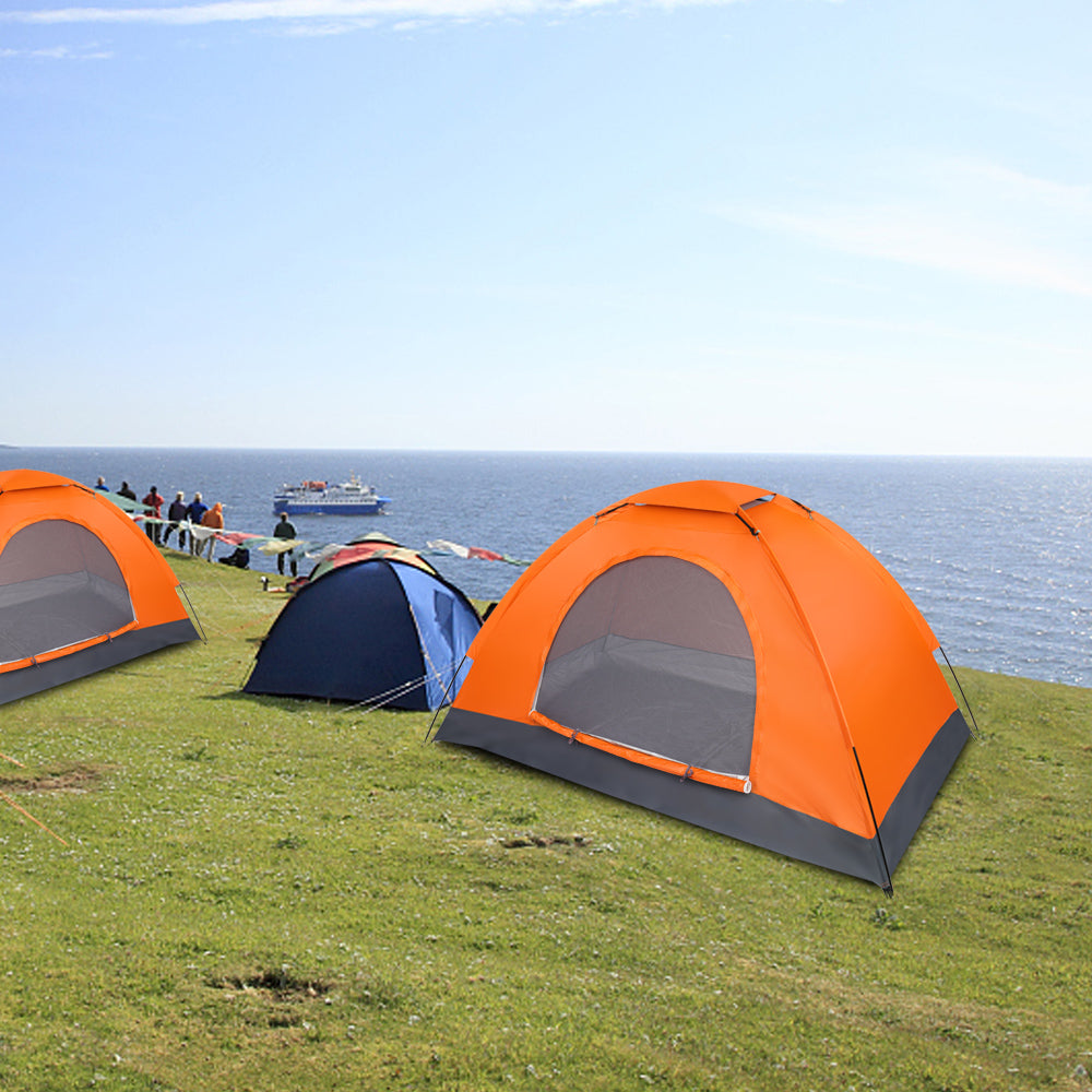 1-Person Lightweight Orange Camping Tent
