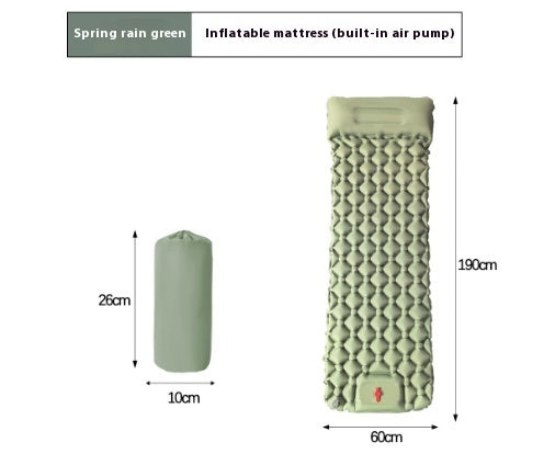 Inflatable Sleeping Pad - Lightweight Camping Mat with Built-In Pillow