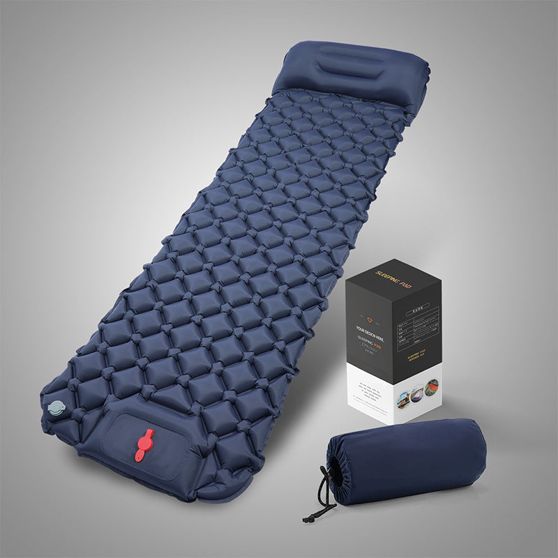 Inflatable Sleeping Pad - Lightweight Camping Mat with Built-In Pillow