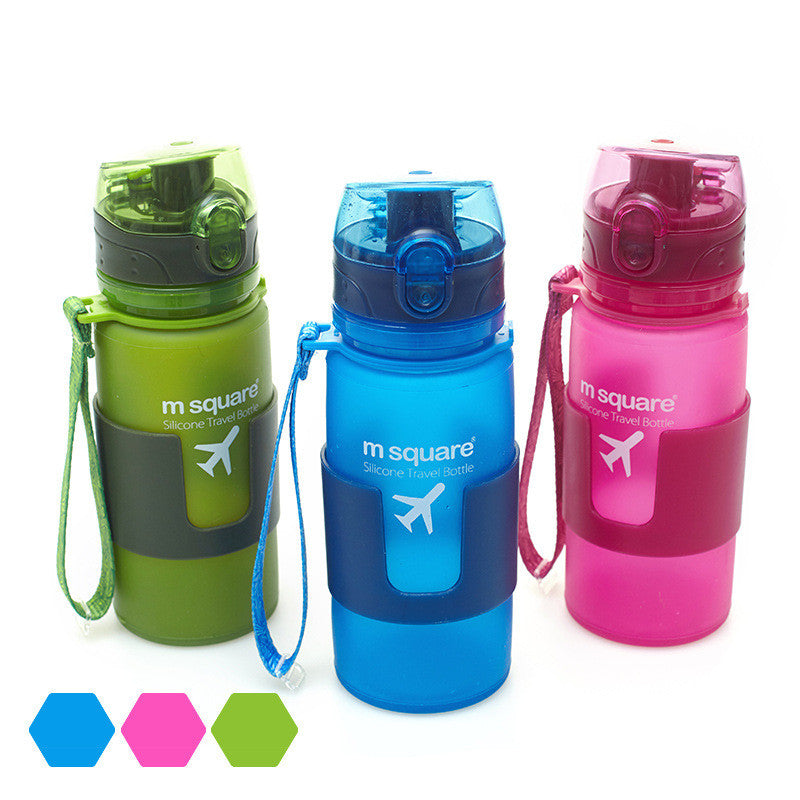 Silicone Water Bottle - Portable 500ml Hydration for Hiking & Camping
