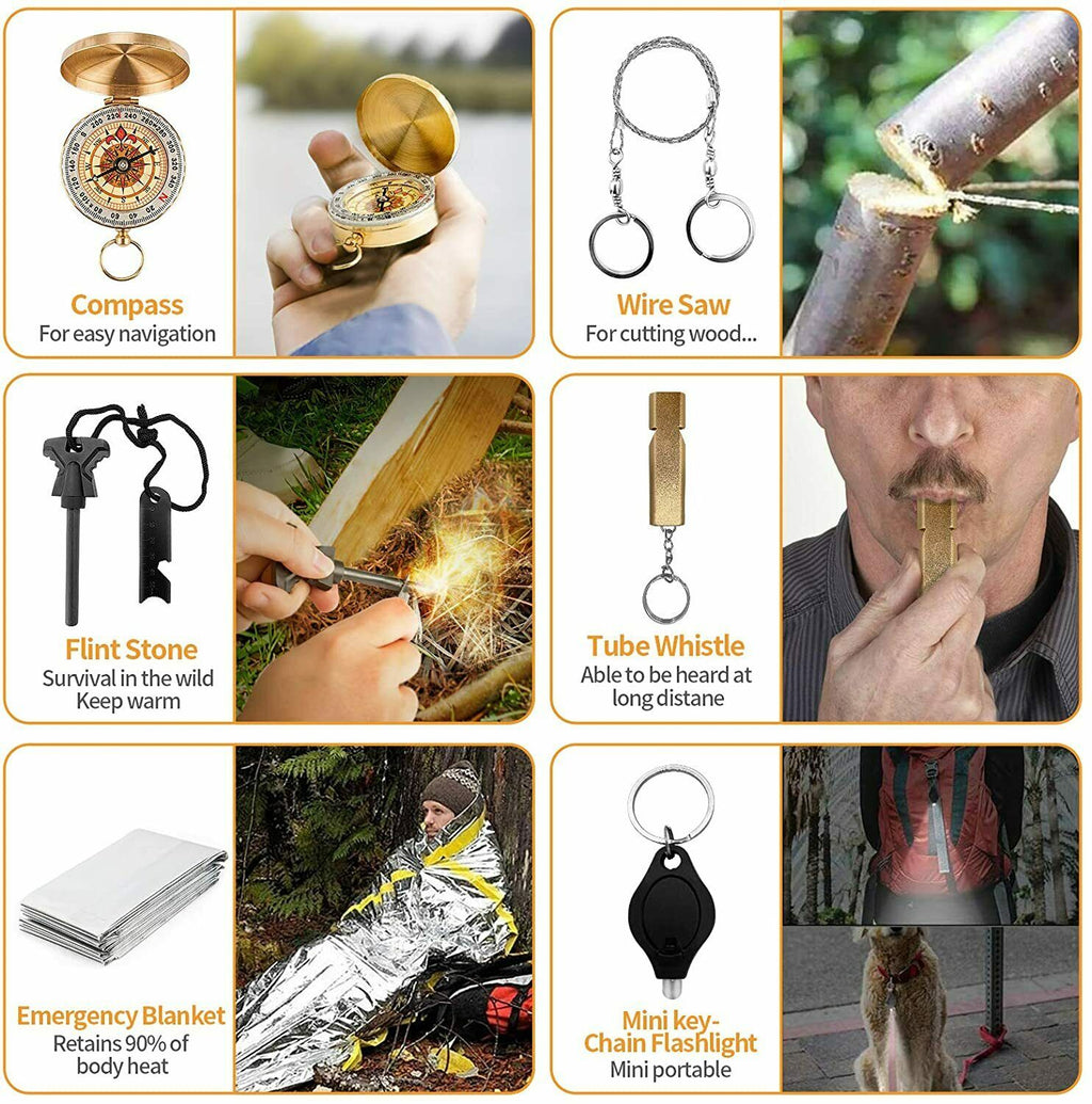 14-in-1 Emergency Survival Kit for Camping & Hiking